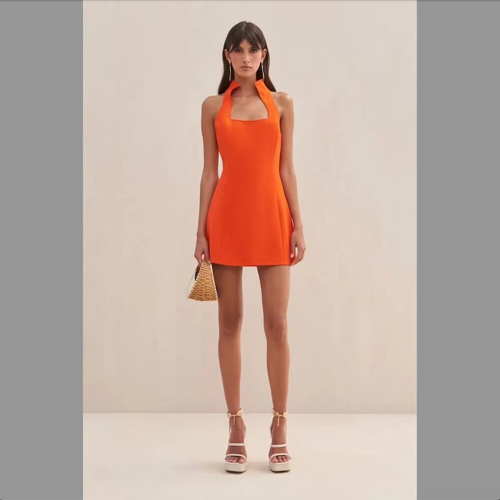 Cult Gaia Akaia Mini Dress in Madeira Orange